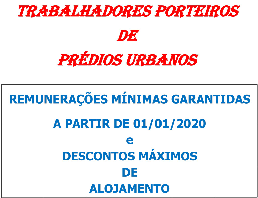 REMUNERAÇÕES MÍNIMAS GARANTIDAS PORTEIROS 1