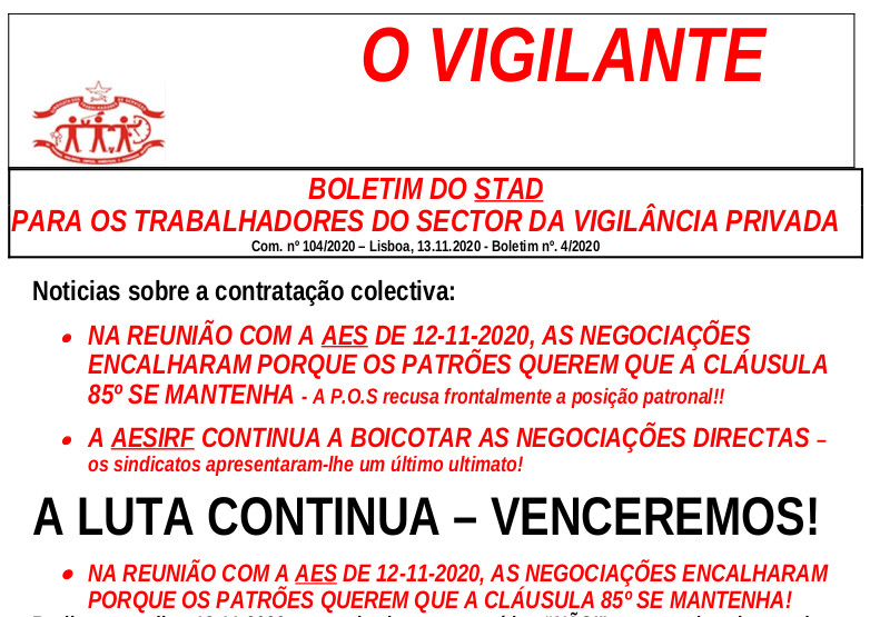 Nº 104 O VIGILANTE nº 4 13 11 2020