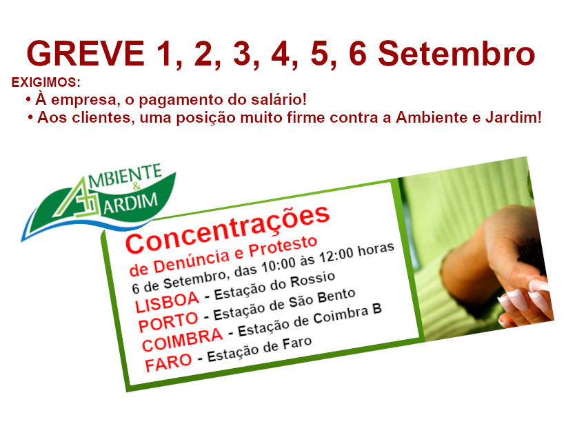 Ambiente e Jardim luta 1 a 6 de setembro