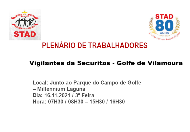 Plenário de Trabalhadores securitas vilamoura