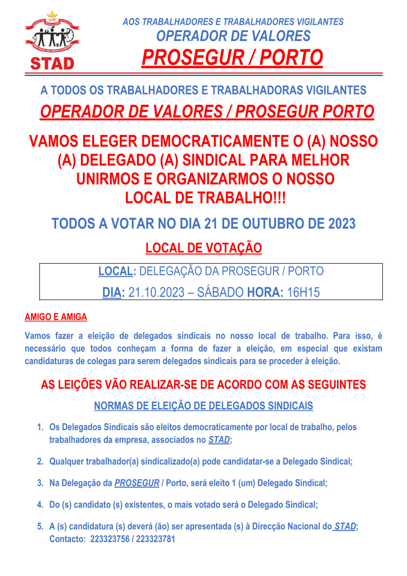 Nº 93 Eleiçao D.Sindical Prosegur Porto Out.2023 a
