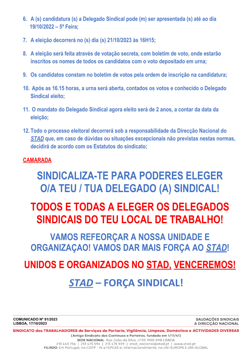 Nº 93 Eleiçao D.Sindical Prosegur Porto Out.2023 b