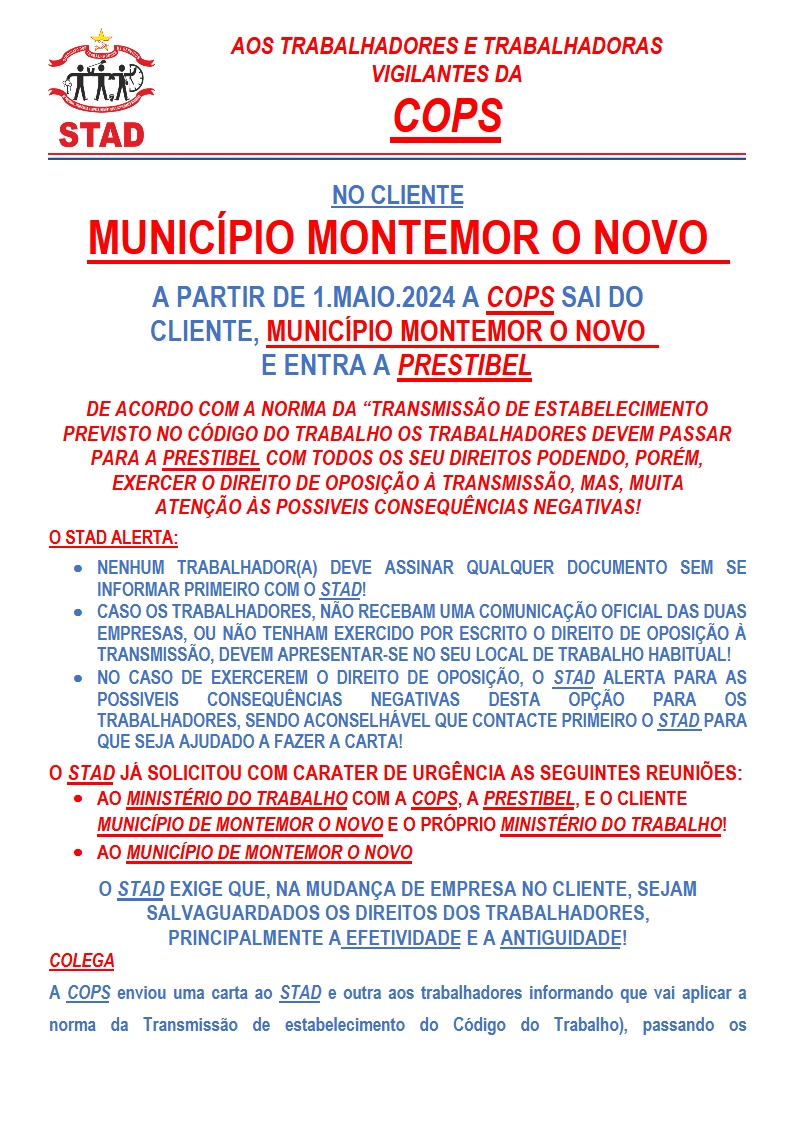 Nº 42 Municipio Montemor o Novo T.E 1.Maio.24