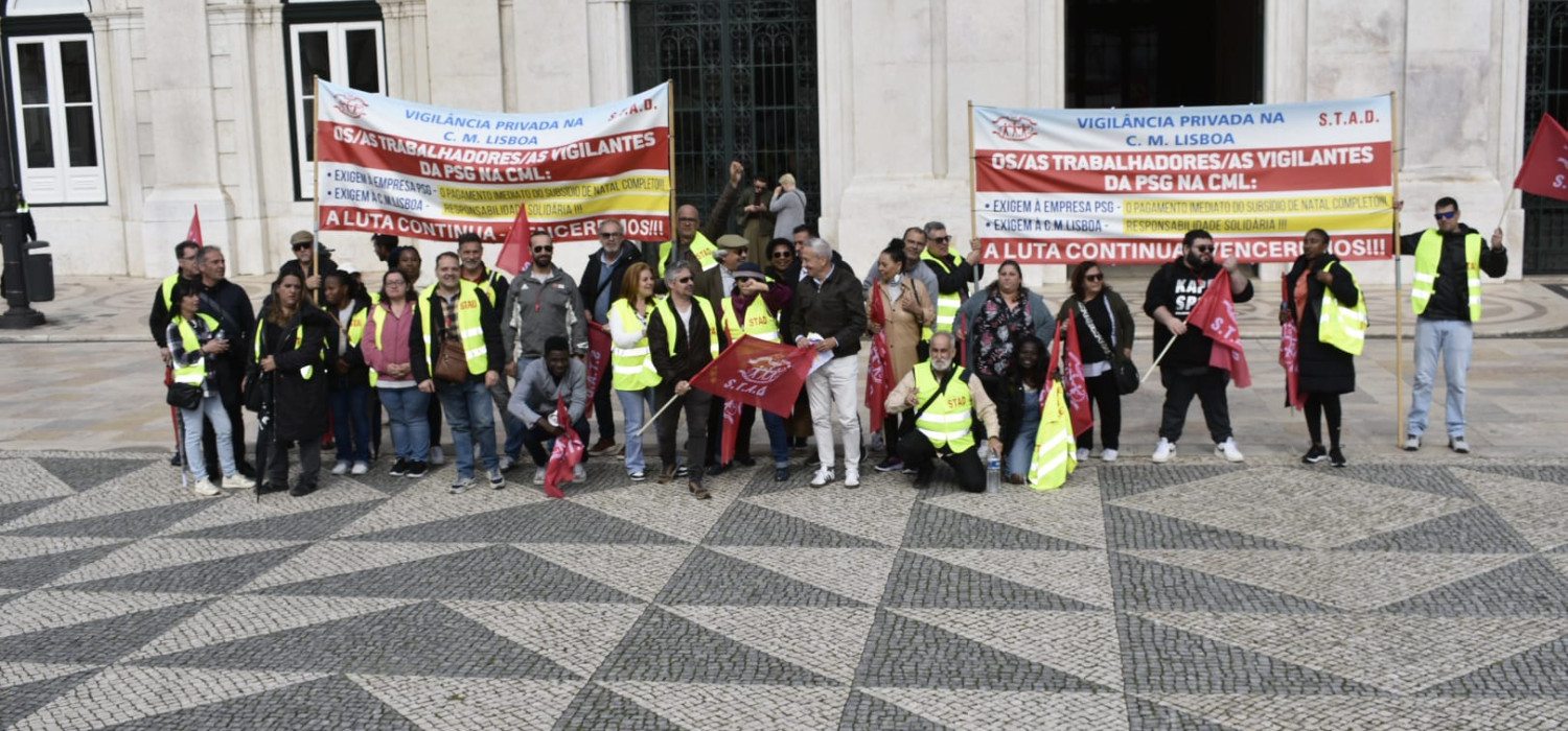 AOS TRABALHADORES E TRABALHADORAS VIGILANTES DA PSG NA CÂMARA MUNICIPAL DE LISBOA